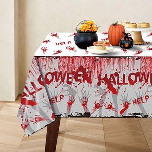 4 Halloween Party Bloody Handprint Tablecloths